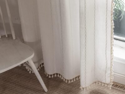 Off-White Bohemian Tassel Curtains | Rod-Pouch Semi-Blackout