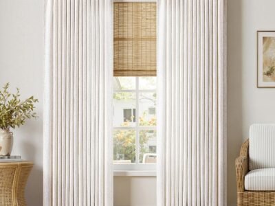 Natural Ivory Thick Pleated Curtains | Memory Foam Backstrap Hooks | Thick Light Filter