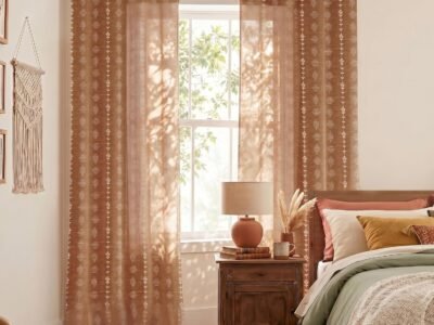Terracotta Bohemian Curtains | Aztec Print